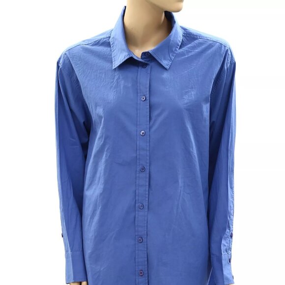 Voyageur By Mersea Brontë Relaxed Button Up Shirt Top Oversized Cotton L - Picture 9 of 10